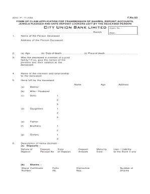 City Union Bank Forms Download