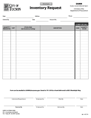 Inventory Request Form