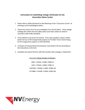 Voltage Verification Form NV Energy