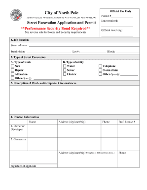 Excavation Permit Form