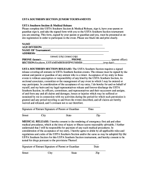 Usta Medical Release Form