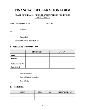 Financial Declaration Form