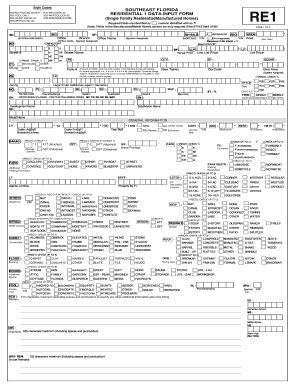 SOUTHEAST FLORIDA RESIDENTIAL 1 DATA INPUT FORM Ubertor