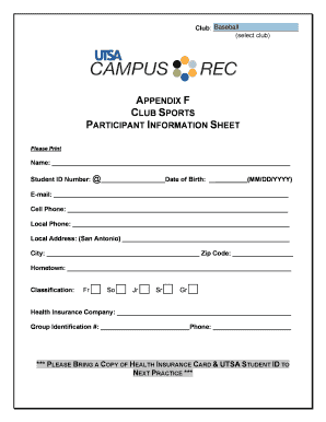 Participation Information Sheet Template