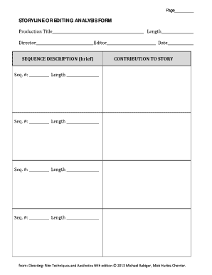 Storyline Analysis Form