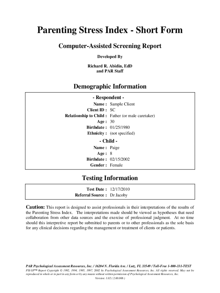 Psychological Report Template Word  Form