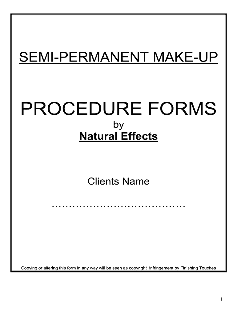 Permanent Makeup Consent Form