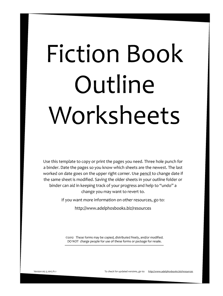 Book Outline Template  Form