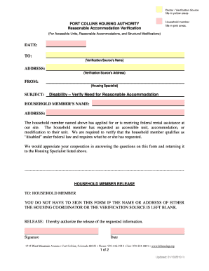  Hud Reasonable Accommodation Request Form 2013-2024