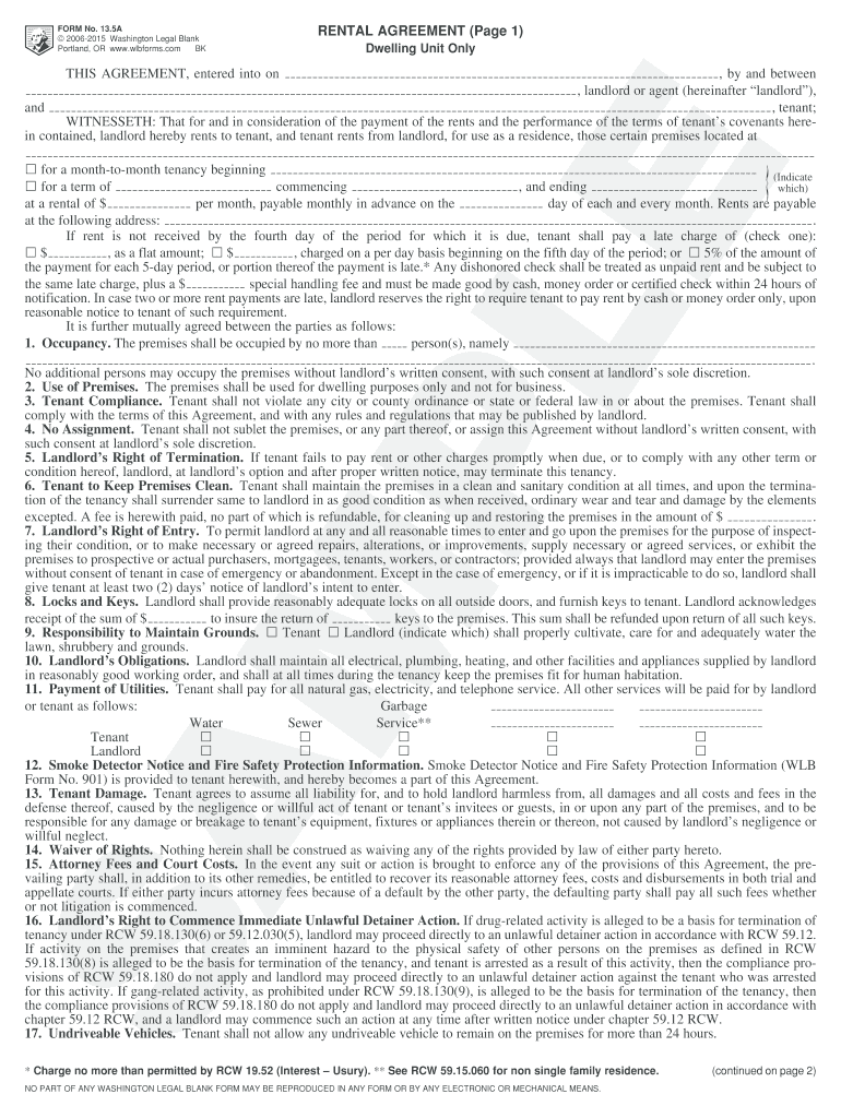 RENTAL AGREEMENT Page 1  Form