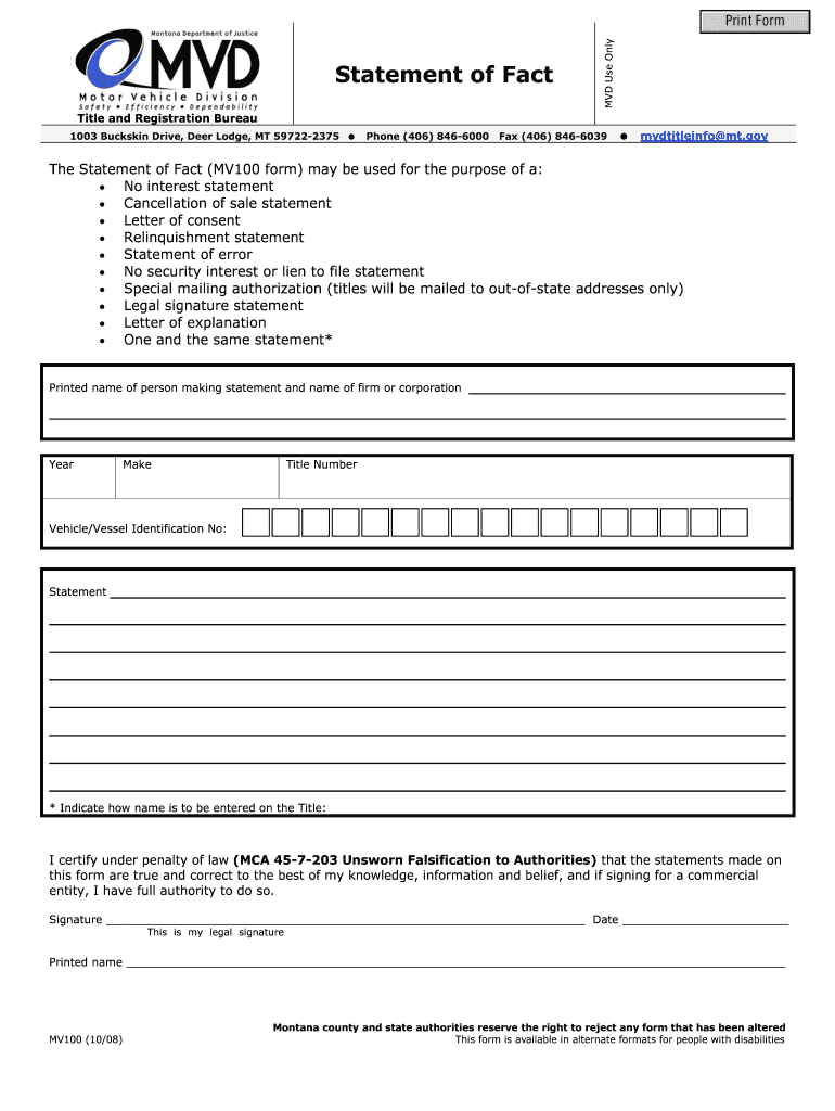  Mv 100 Form 2008