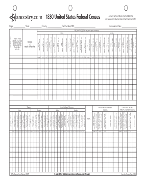 1830 Census Form