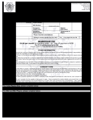  Football Club Registration Form 2013-2024