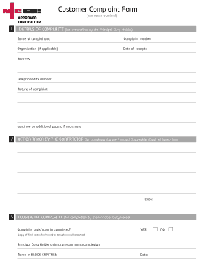 Niceic Complaints Form