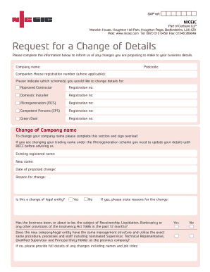 Transfer of Enrolment NICEIC  Form