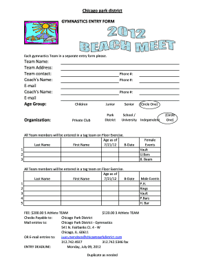 Competition Entry  Form