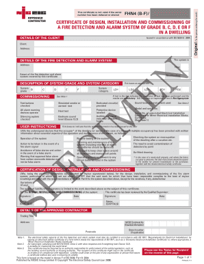Fire Alarm Commissioning Certificates  Form