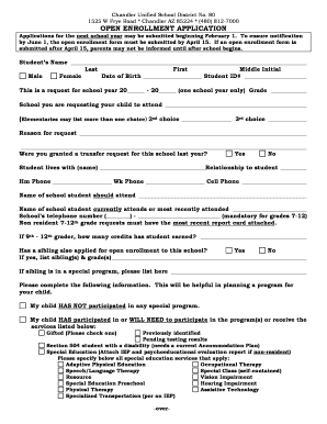 Blank School Enrollment Printout Form