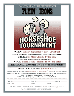 Horseshoe Tournament Flyer  Form