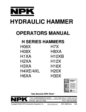 Npk H8xa Operator Manual Form