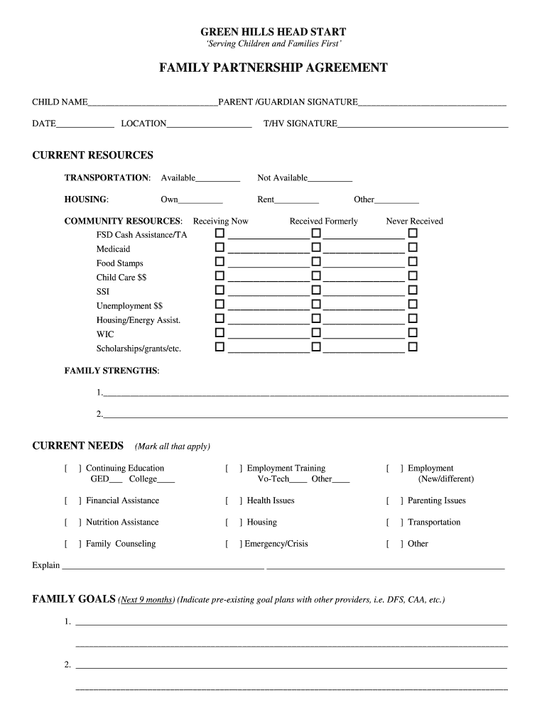 CHILD NAMEPARENT GUARDIAN SIGNATURE Greenhillsheadstart  Form