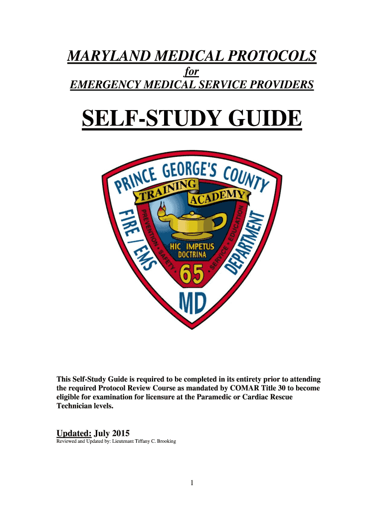  Maryland Protocols Self Study Guide Updated July 2015bpdfb 2015-2024
