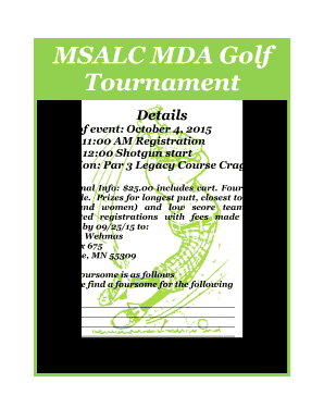 Get and Sign Open Golf Flyer Registration 2015-2022 Form