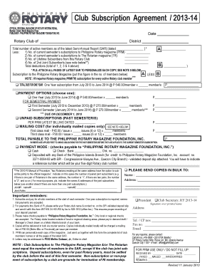 Philippine Rotary Magazine  Form