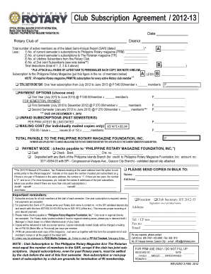 Philippine Rotary Magazine  Form