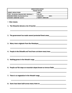 The Northern Mountains Class 4 Questions and Answers PDF  Form