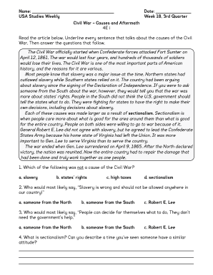 Usa Studies Weekly 5th Grade Answer Key Week 18  Form