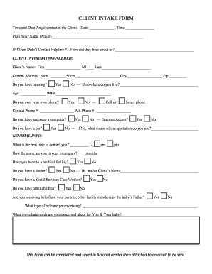 CLIENT INTAKE FORM Sjvparishcom