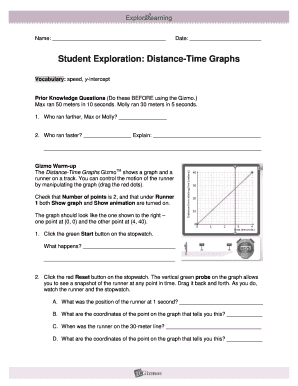 Distance Time Graph Gizmo Answer Key  Form