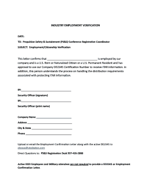 Download the Employment Verification Letter EVL PSampS Bb  Form