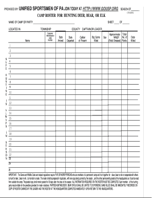 PROVIDED by UNIFIED SPORTSMEN of PA JOIN TODAY at HTTP Unifiedsportsmenpa  Form