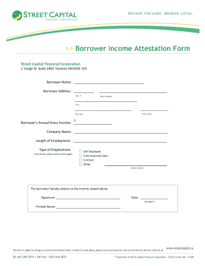 Income Attestation Form