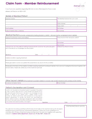 Cigna Neuron Reimbursement Form