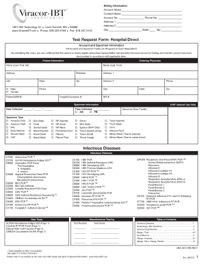 Test Request Form HospitalDirect ViraCor