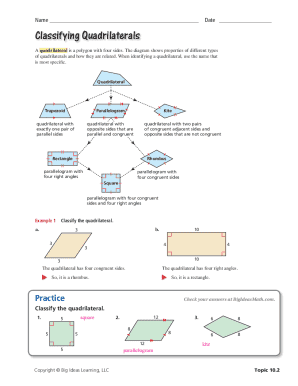 Classifying Quadrilaterals  Form