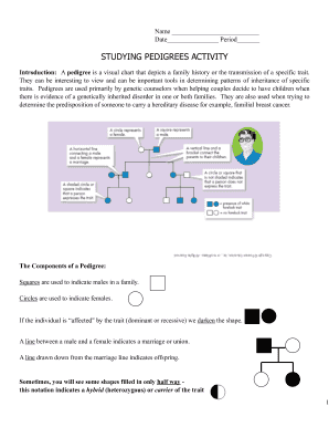 Studying Pedigrees Activity  Form