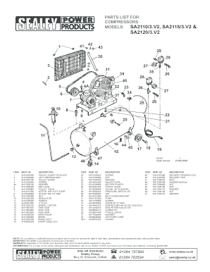 Sealey Compressor Parts Diagram  Form
