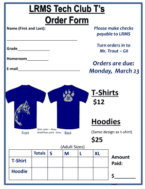 LRMS Volleyball Spirit Wear Order Form Lakeridgems Schools Pwcs