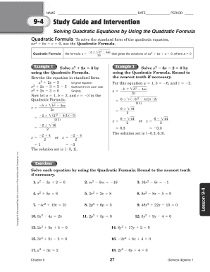 Quadratic Equation PPT  Form