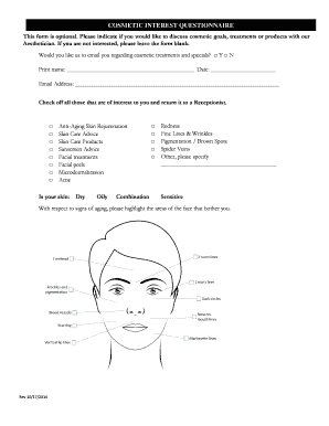  COSMETIC INTEREST QUESTIONNAIRE 2014-2024