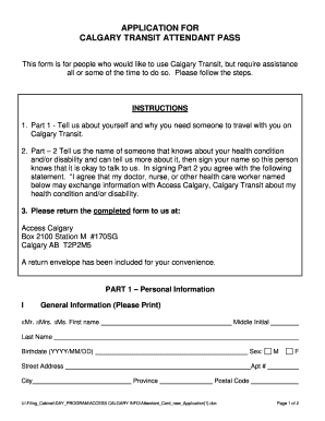 Attendant Pass  Form