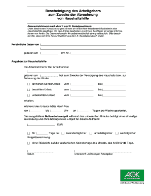 Bescheinigung Des Arbeitgebers  Form