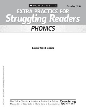 Extra Practice for Struggling Readers Phonics PDF  Form