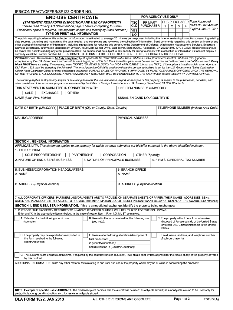  Dla Form 1822 2013-2024