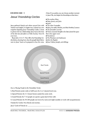 EXERCISE 1 Jesus Friendship Circles Judson Press  Form