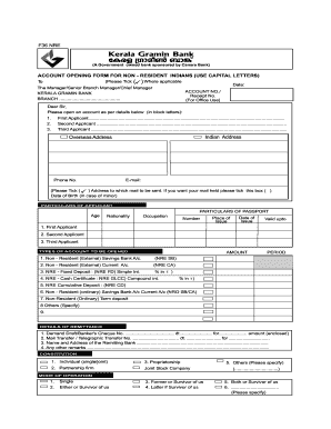 Gramin Bank Account Opening Form